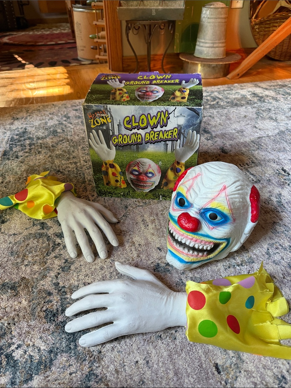 Vintage Blow Mold Clown Ground Breaker Horror Zone with Box